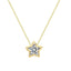 Star Bezel Set Dainty Solitaire CZ Gold Pendant Necklace Chain Bulk