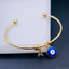 Copper CZ Gold Evil Eye Alphabet Initial Letter A Cuff Kada Bulk
