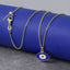 Oval Blue Turkish Evil Eye Nazariya Pendant Chain Necklace Women Bulk