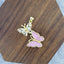 Dual Butterfly Gold Pink Zircon Copper Charm For Women Bulk
