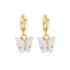 Copper Butterfly Gold White Hoop Stud Earring Pair For Women Bulk