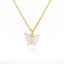 Butterfly White Gold Pendant Chain Necklace Women Bulk