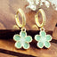 Flower Green Gold Drop Earring Pair For Women Bulk