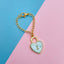 Alloy Gold Heart Lock Watch Charm For Women Blue Bulk