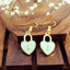 Lock Green Gold Drop Earring Pair For Women Bulk