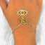 Copper Gold Eyelash Evil Eye Charms Chain Link Bracelet Girls Bulk