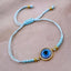 Evil Eye Copper Sky Blue CZ Thread Adjustable Bracelet Bulk