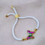 Butterfly Copper Multicolour White Crystal Thread Slider Bracelet Bulk