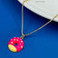 Copper Enamel Pink Yellow Gold Donut Necklace Pendant Chain Girls Bulk