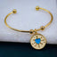 Copper Enamel Blue Gold Heart Cuff Kada For Women Bulk
