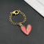Heart Brass Gold Red Link Chain Watch Charm Chain For Women Bulk