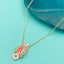 Copper Evil Eye Crystal Gold Pink Gold Necklace Pendant Chain Bulk