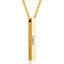 Stainless Steel Personalized Engraved Letter All Side Necklace Pendant Chain Unisex