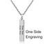 Stainless Steel Silver Slim Link Personalized Engraved Letter All Side Necklace Pendant Chain Unisex