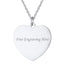 Heart Stainless Steel Personalized Engraved Letter Necklace Pendant Chain Unisex