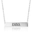 Rectangular Stainless Steel Personalized Engraved Letter Necklace Pendant Chain Women