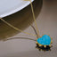 Love Heart Ink Blue Mother Of Pearl 18K Gold Copper Pendant Chain Bulk