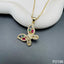 Cute Butterfly Charms CZ 18K Gold Necklace Pendant Chain Bulk
