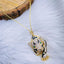 Tiger Cub Black Green Eye Cubic Zirconia 18K Gold Pendant Chain Bulk