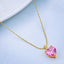 Solitaire Heart Cubic Zirconia 18K Gold Copper Pendant Chain Bulk