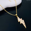 Lightening Thunder White Enamel 18K Gold Pendant Chain For Women Bulk