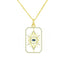 Rectangle Evil Eye Medallion 18K Gold Anti Tarnish Pendant Chain Bulk
