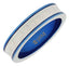 Neon Blue Eternally Yours Tungsten Silver Wedding Band Ring Boys Bulk