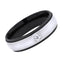 Surgical Stainless Steel Black Silver CZ Wedding Band Ring Boys Bulk