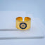 Evil Eye Blue 18K Gold Stylish Daily Party CZ Ring Free Size Bulk