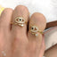 Evil Eye Black Gold CZ Adjustable Free Size Band Ring Gift Bulk