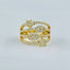 Evil Eye Hamsa Star Gold Copper CZ Adjustable Band Ring Bulk