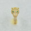 Stainless Steel Cubic Zirconia Panther Gold Green Adjustable Ring Bulk