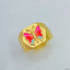 Copper Enamel Pink Gold Butterfly Free Size Adjustable Ring Women Bulk
