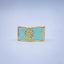 Copper Flower Enamel Blue Gold Free Size Adjustable Band Ring Bulk