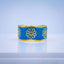 Copper Enamel Dark Blue Gold Flower Adjustable Ring For Women Bulk