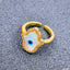 Copper Gold Mother Of Pearl Hamsa Adjustable Evil Eye Ring Bulk