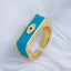 Copper Enamel Blue Gold Evil Eye Free Size Adjustable Ring Women Bulk