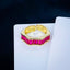 Ruby Pink Baguette Invisible Set Gold Anti Tarnish Open Back Ring Bulk