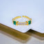 Smart Emerald Green Cubic Zirconia 18K Gold Open Back Ring Women Bulk