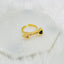 Black Heart Arrow Love Cubic Zirconia 18K Gold Free Size Ring Bulk