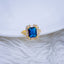 Copper Blue Sapphire Baguette CZ 18K Gold Free Size Ring Bulk