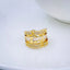 Belt Buckle Cubic Zirconia 18K Gold Copper Open Back Ring Women Bulk