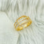 Belt Buckle Copper Cubic Zirconia 18K Gold Open Back Ring Women Bulk