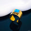 Turquoise Smart 18K Gold Stainless Steel Open Back Band Ring Bulk