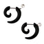 Tusk Nail Black Silver Surgical Stainless Steel Pair Stud Earring Bulk