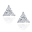 Trillion Triangle Solitaire Rhodium Stainless Steel Pair Stud Earring