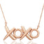 Brass 18K Rose Gold Xoxo Chain Pendant For Women Bulk