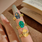 Designer Gold Plated Oval Cut CZ Copper Anti Tarnish Solitaire Ring Bulk