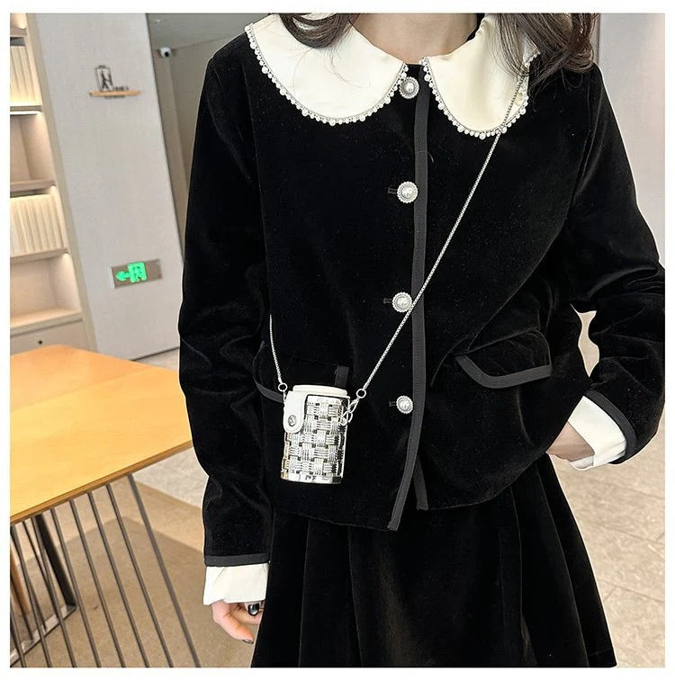Brown Silver Shoulder Cross body Small Chain Box Bag For Women Bulk