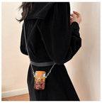 Brown Silver Shoulder Cross body Small Chain Box Bag For Women Bulk